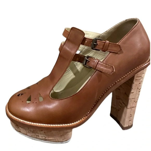 Opening Ceremony 8.5 ( Vero Cuoio) beautiful  wedge platforms rare and excellent - Picture 1 of 10